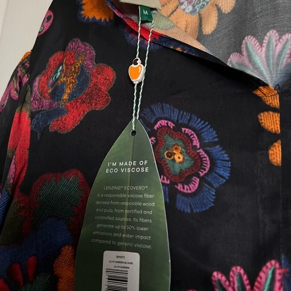 NWT FARM Rio Lily’s Garden Blouse size M - Picture 3 of 6